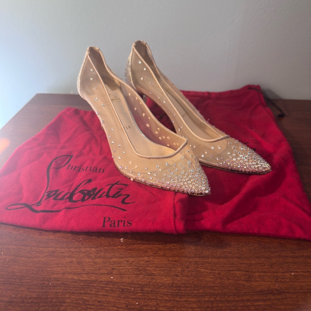 Christian Louboutin Beige Embellished Heels